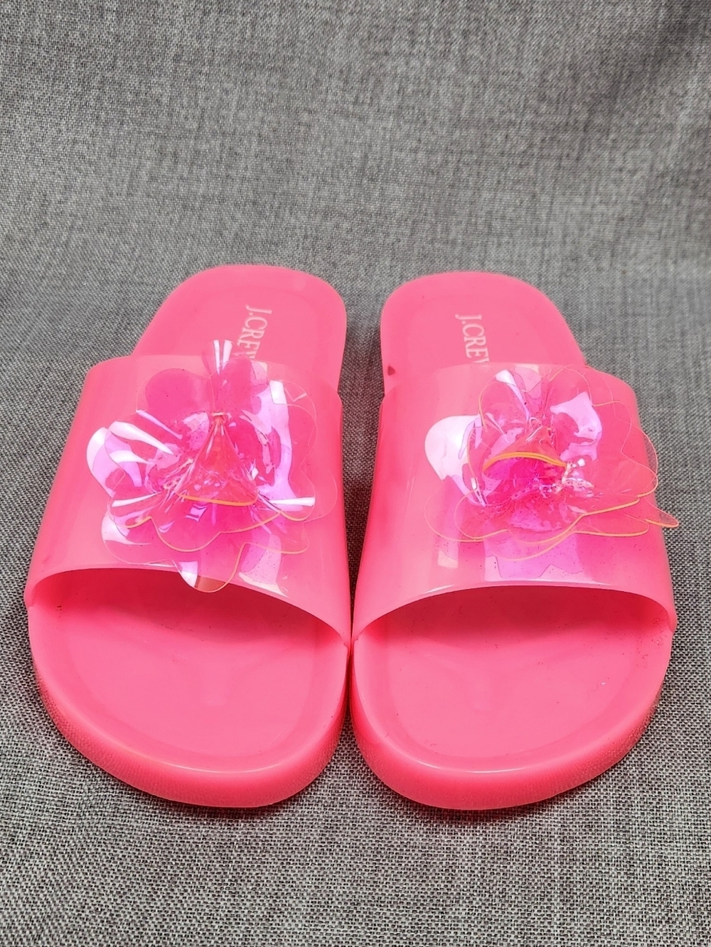 J. Crew Pink Floral Jelly Blossom Pool Slides Size 8. - Picture 4 of 10